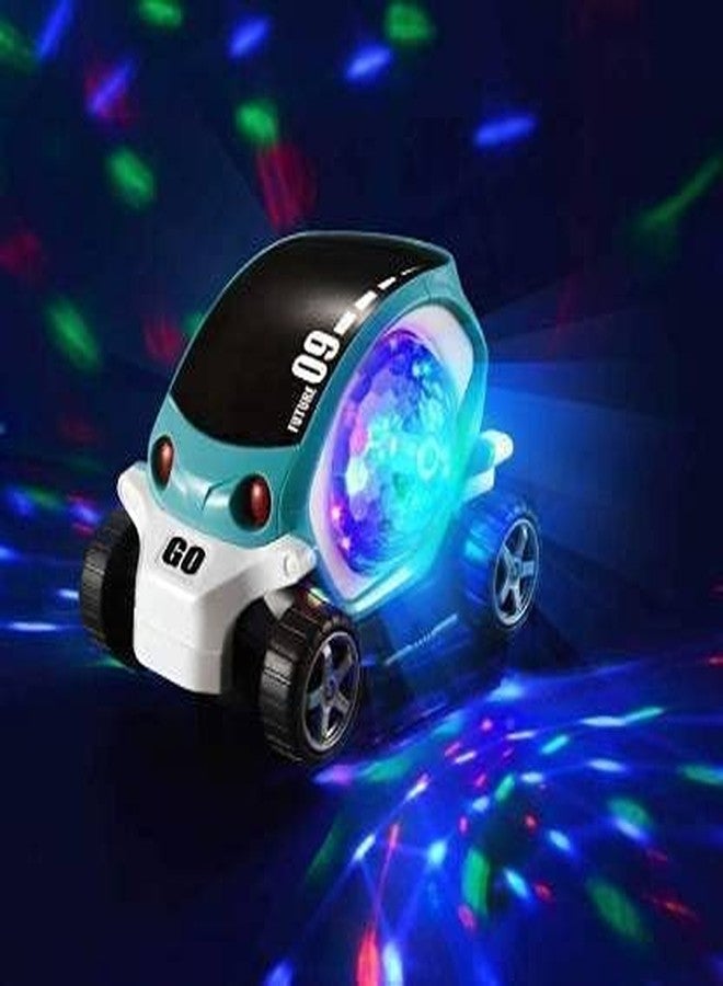 KAVIN Glow in The Dark Rotating Stunt Car Musical Bump and Go Car Toy for Kids Boys and Girls Random Colours Pack of 1 - Image 1